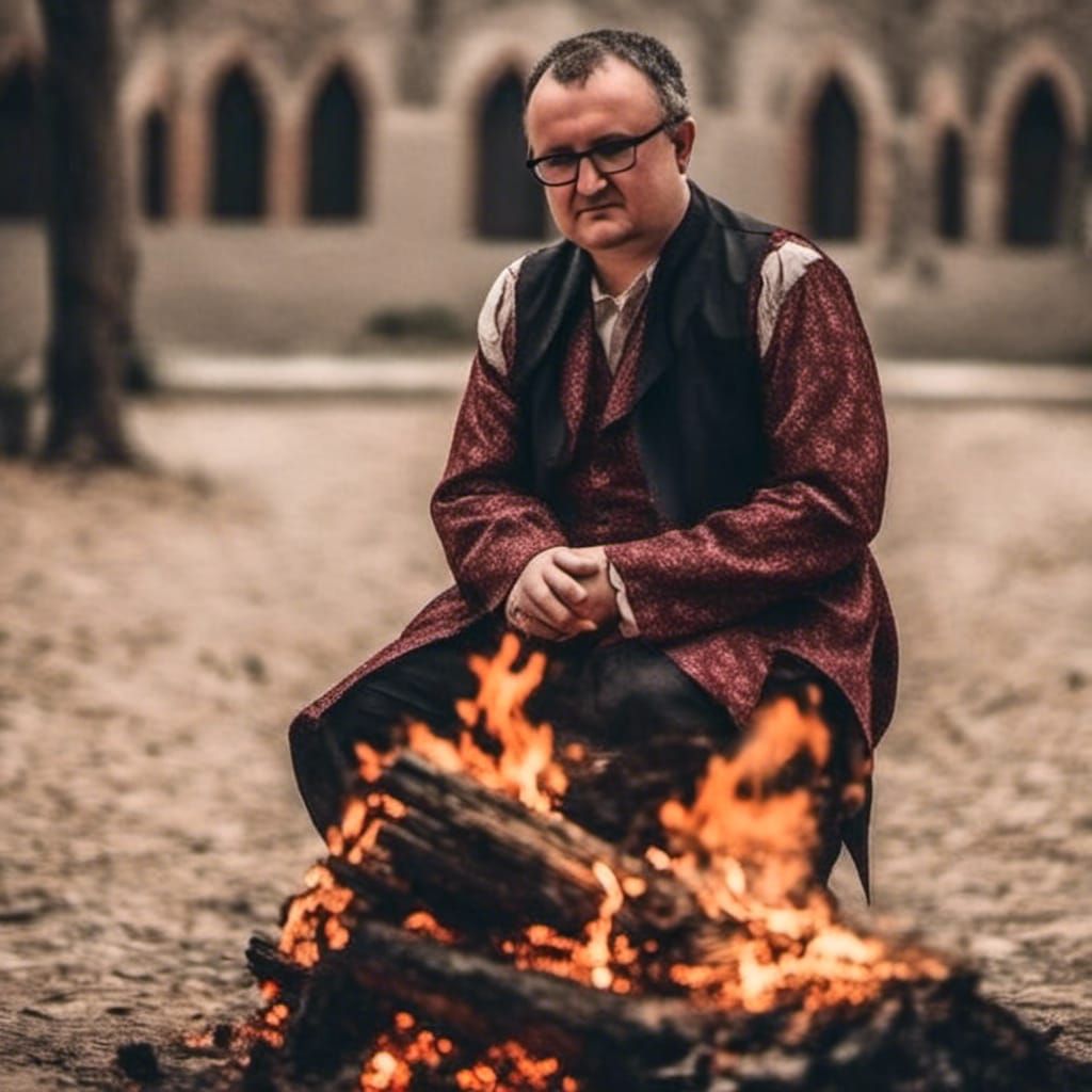 Medieval Tar Burner in Professional Photography Style