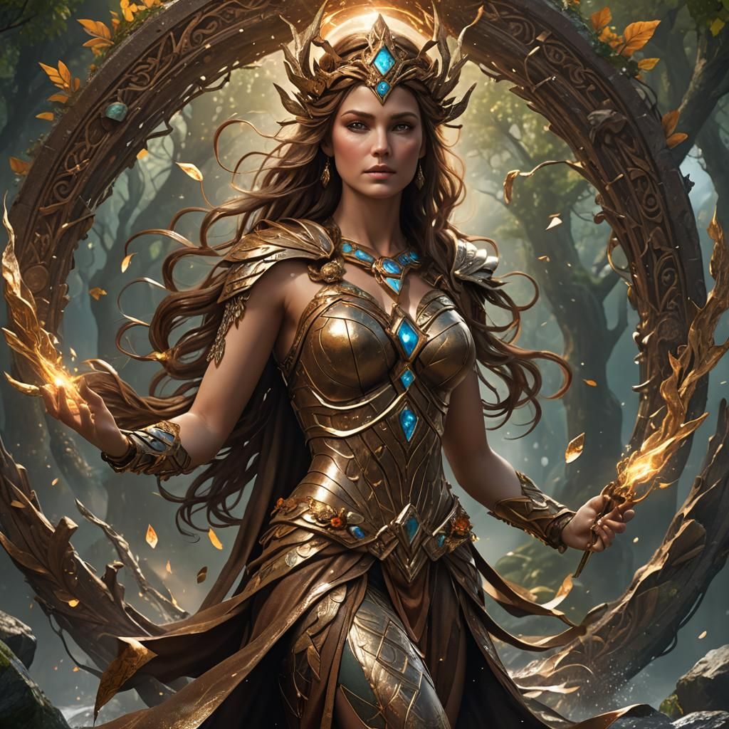 Goddess Rebecca of the Elements: Detailed Matte Painting