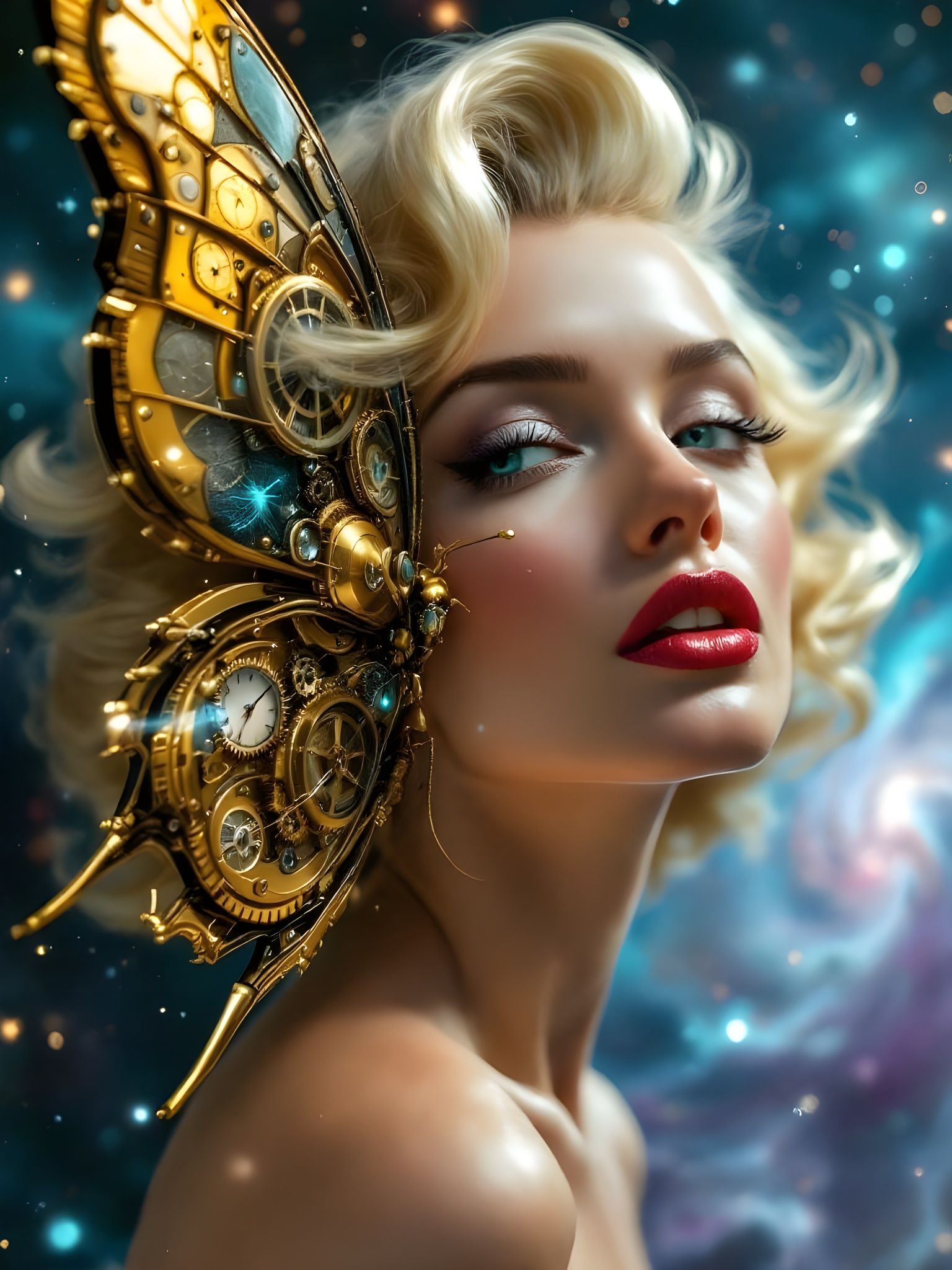 Marilyn Monroe Steampunk Butterfly Fusion Art