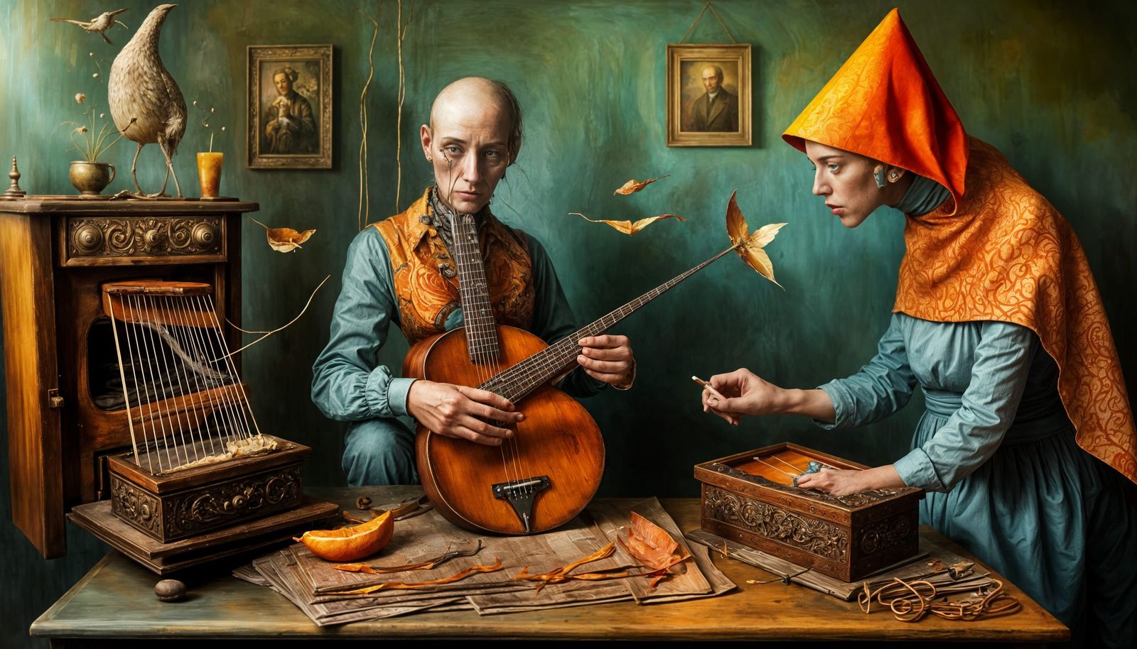 Magical Biological Instrument in Surreal Dreamscape