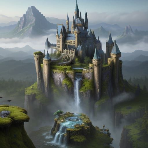 Miniature Fantasy World Inside Steaming Teacup