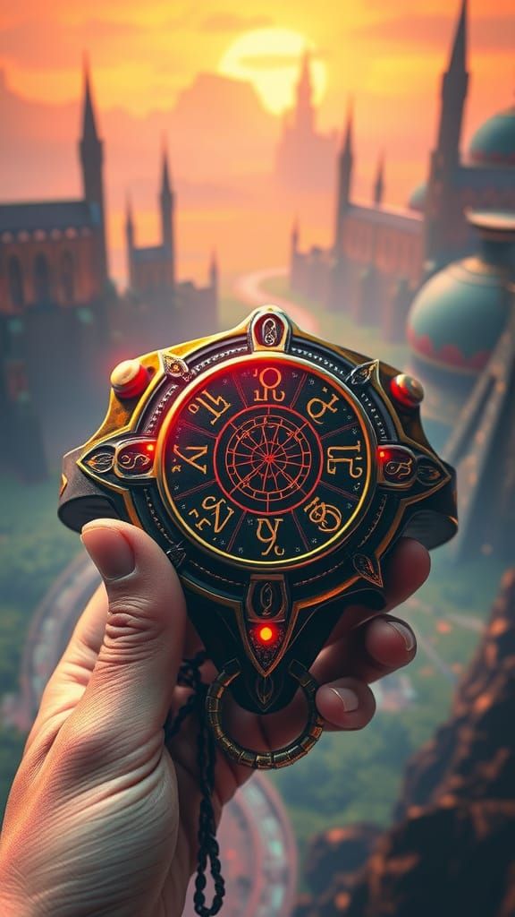 Mystical Handheld Device in a Fantastical World