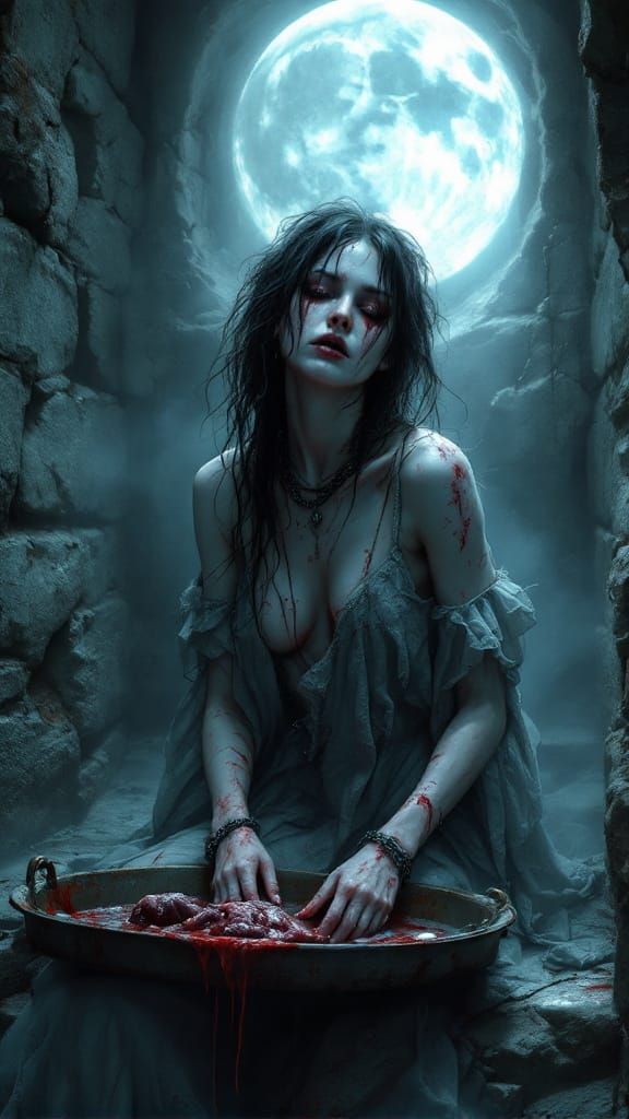 Ethereal Book Cover Art of Cursed Love and Lunar Dread