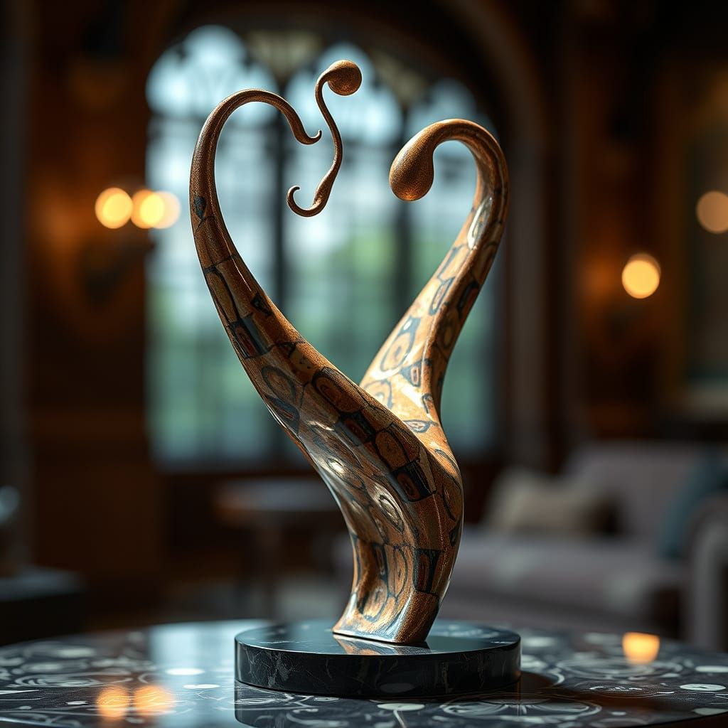 Gravity-Defying Surrealist Sculpture in Dali's Style