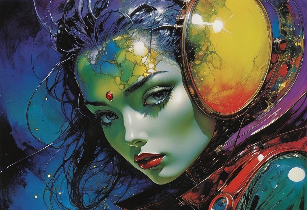 Expressive Abstract Art in Viscous Ink Style