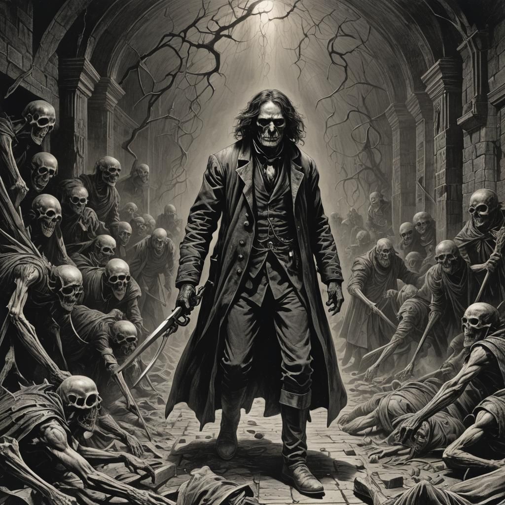 Terrifying Horror Scene in Gothic Style
