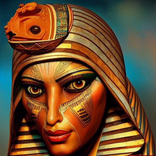 Egyptian Mummy Portrait in Detailed Fantasy Art