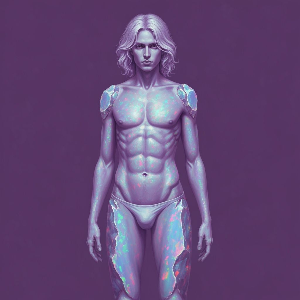 Opal Man Glamor Shot in Romantic Style