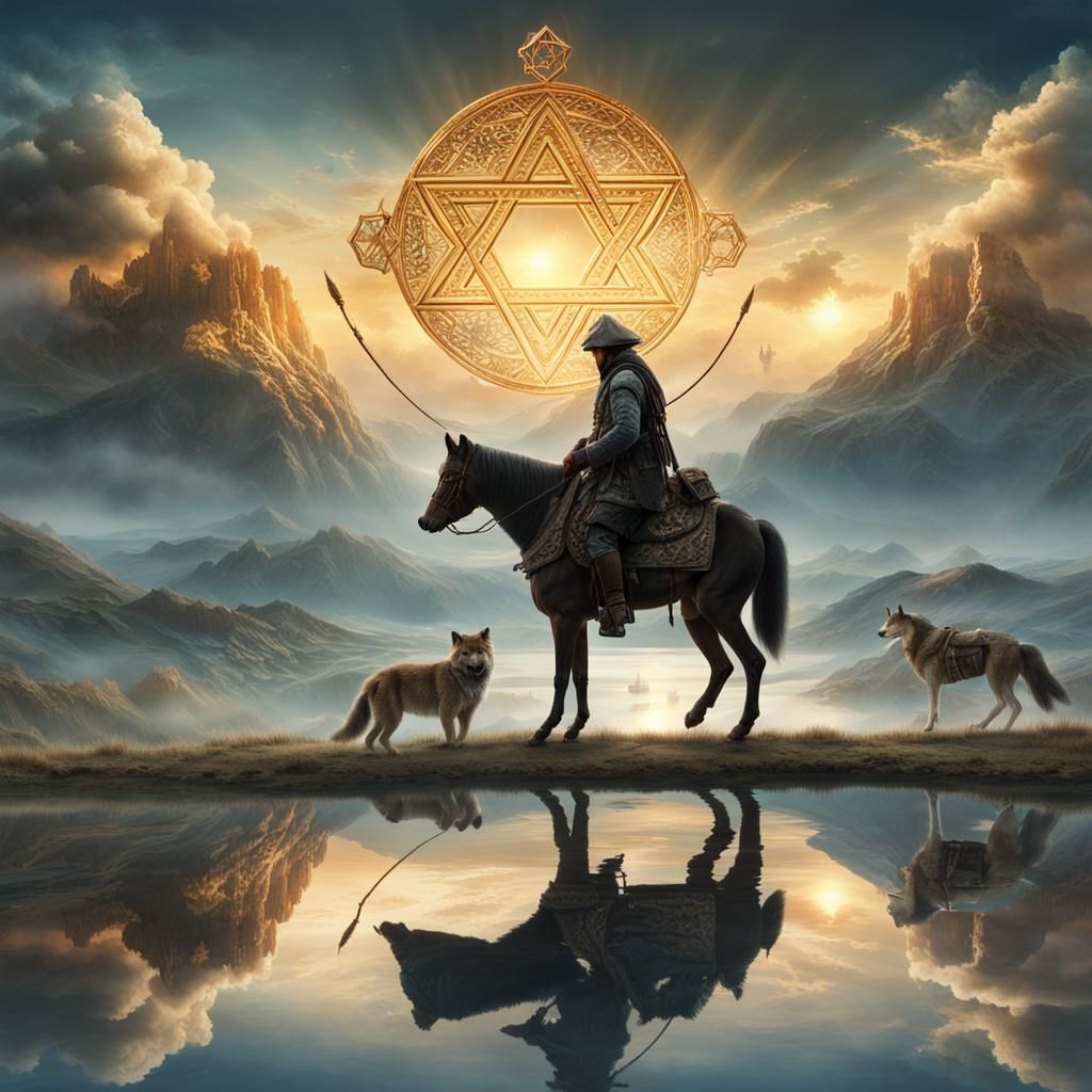 Steppe Cavalry with Wolf and Star of David