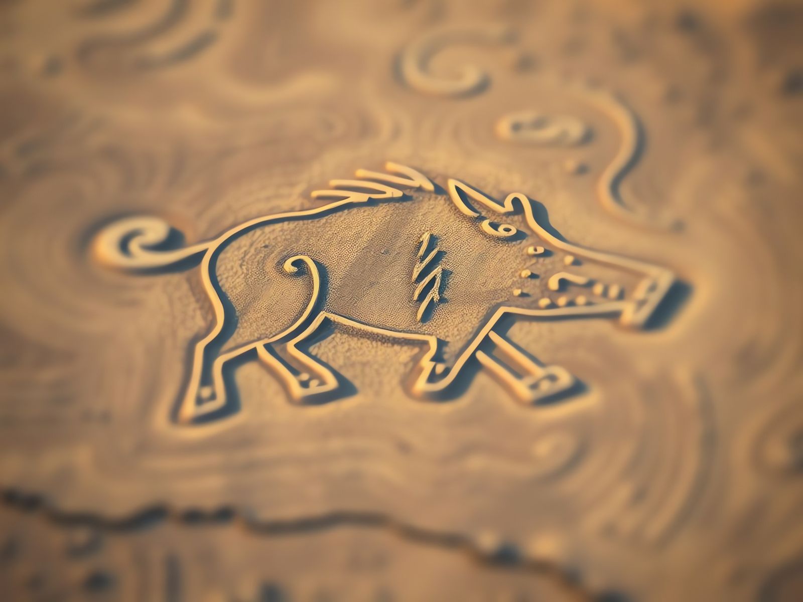 Nazca Lines: Aerial View of a Wild Boar
