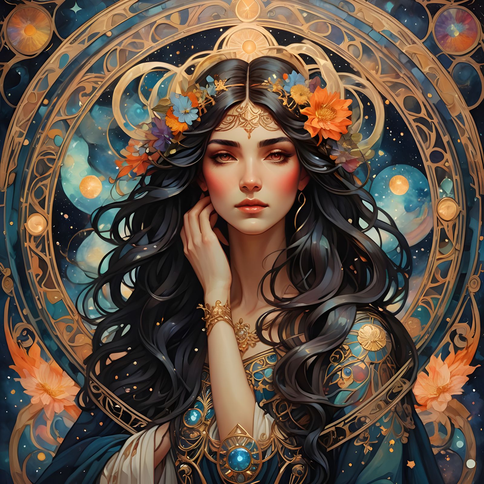 Gemini Zodiac Portrait in Artgerm Style