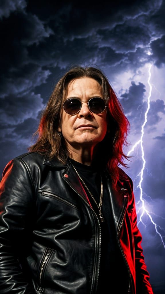 Ozzy Osbourne: Heavy Metal Legend in Stormy Night