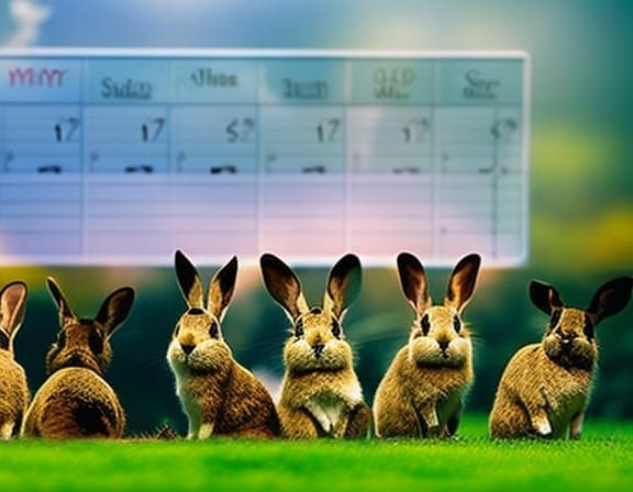 Cute Rabbits Waiting for Summer