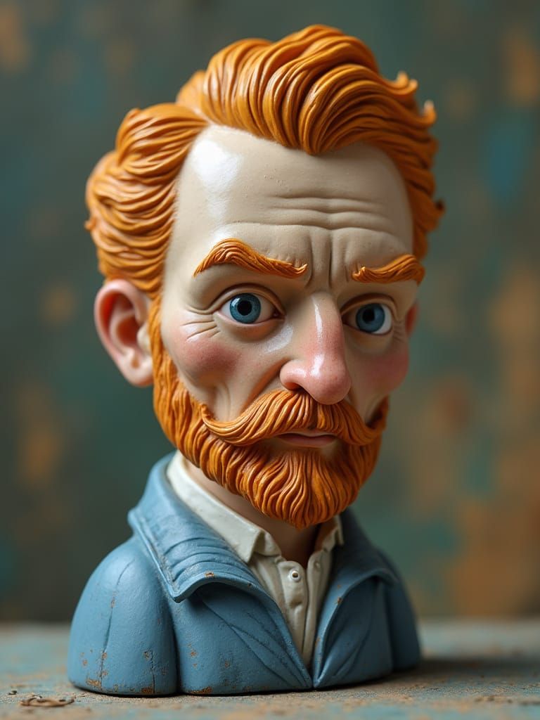 Vincent Van Gogh Figurine in 3D Plastic Art