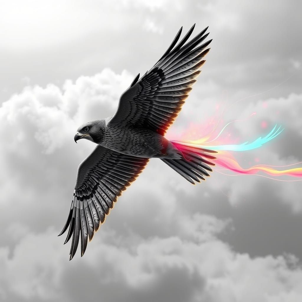 Majestic Horus Falcon Soaring Through Egyptian Sky