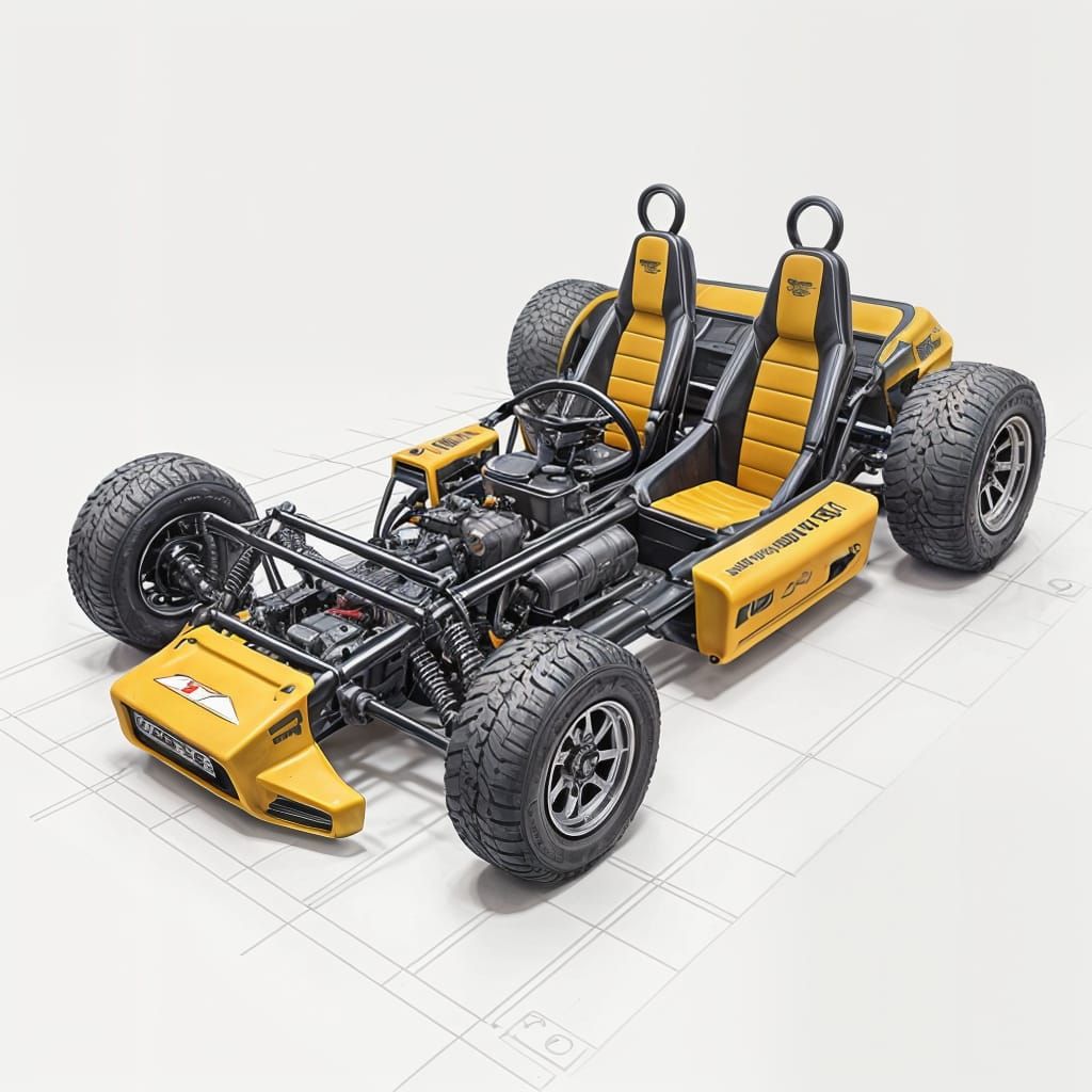 High-Tech Two-Seater Crosskart Blueprint