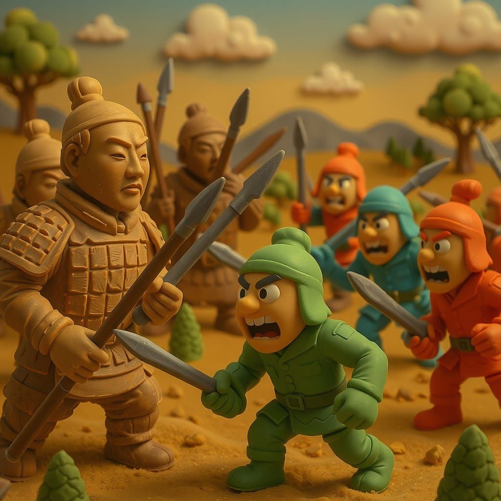 Terracotta Army Versus Plasticine Soldiers in Stop-Motion St...
