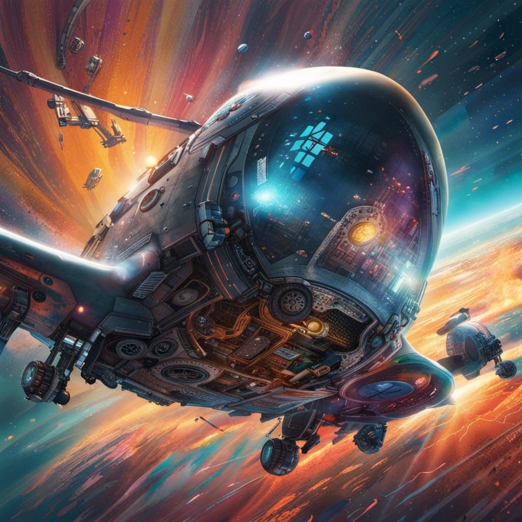 Hyperrealistic Space Being in Splash Art Style