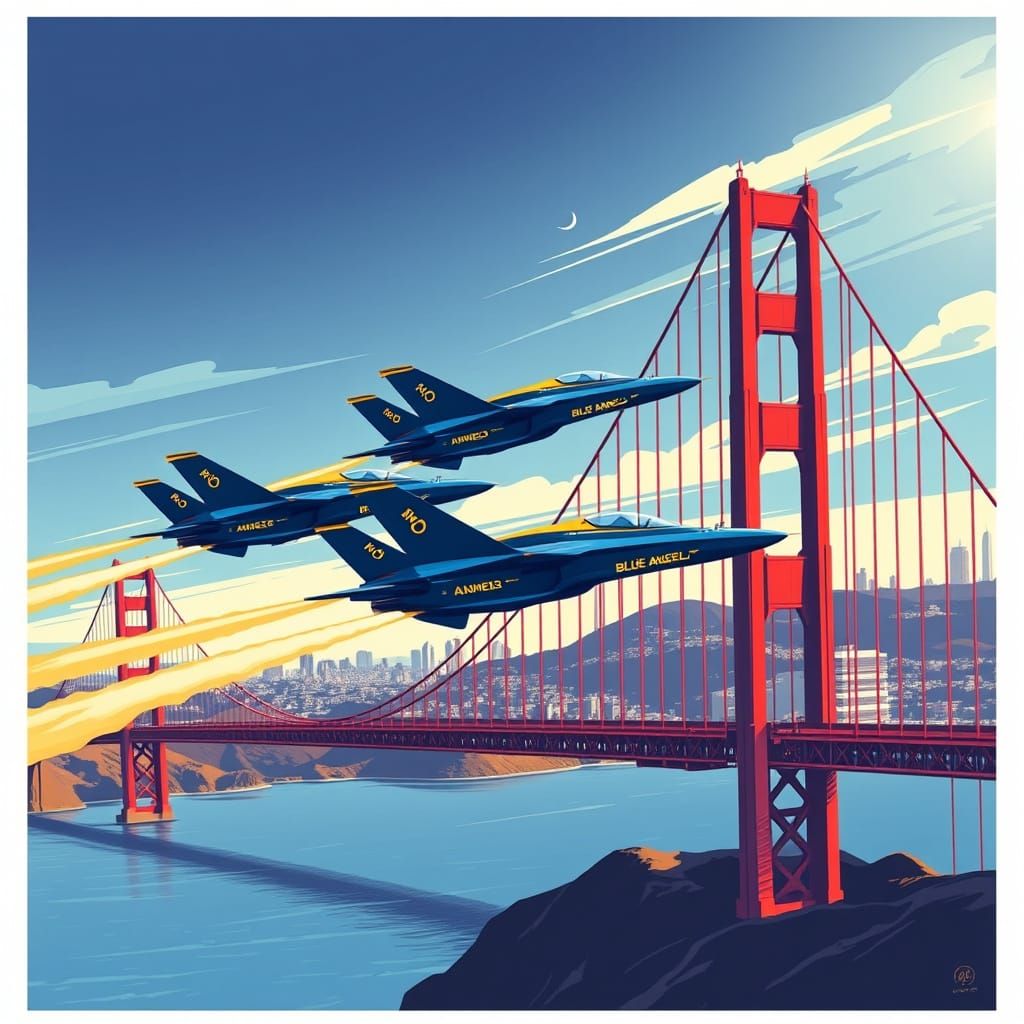 Blue Angels Over San Francisco: Futuristic Aerial Display