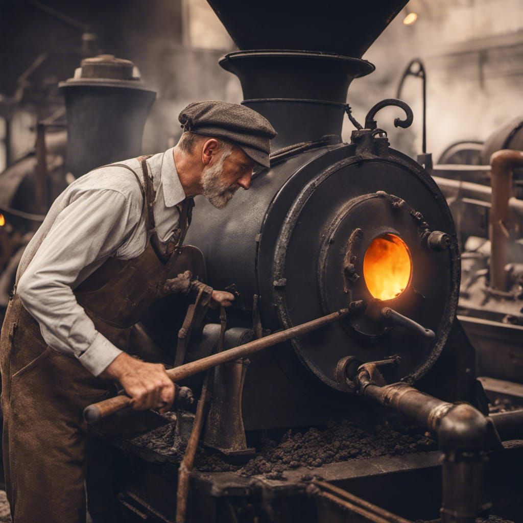 pictured in the cab of a 1930s steam engine his assistant sh...