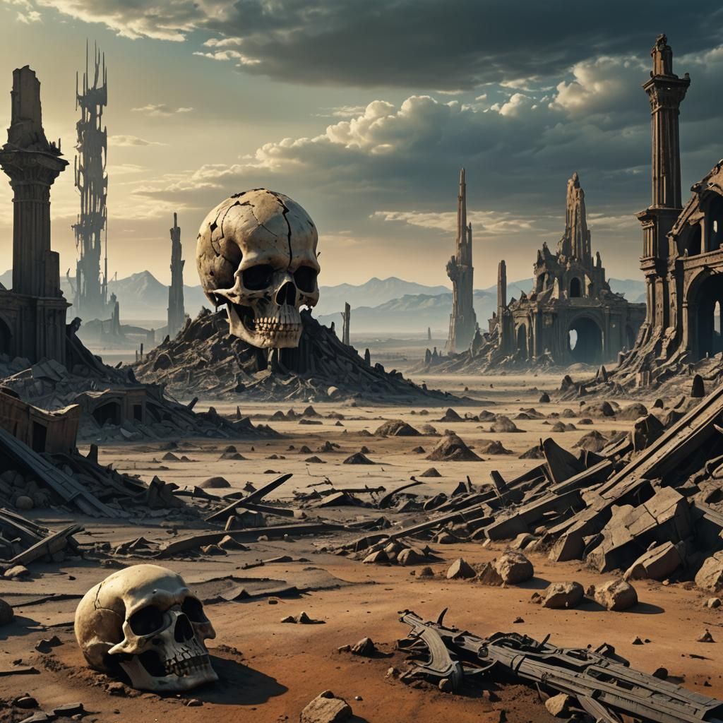 Post-Apocalyptic California Landscape in Surreal Style