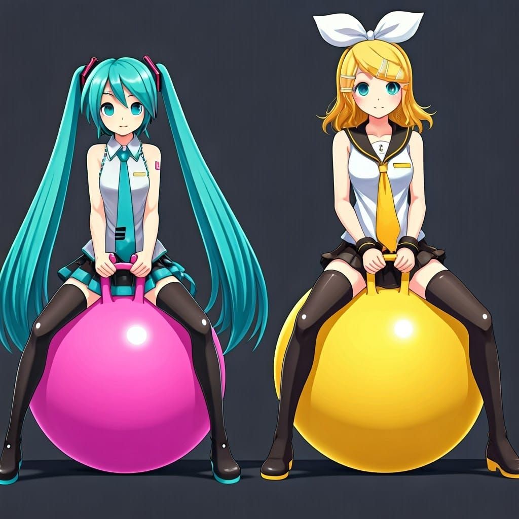 Vocaloids in Harmony on Colorful Trampolines