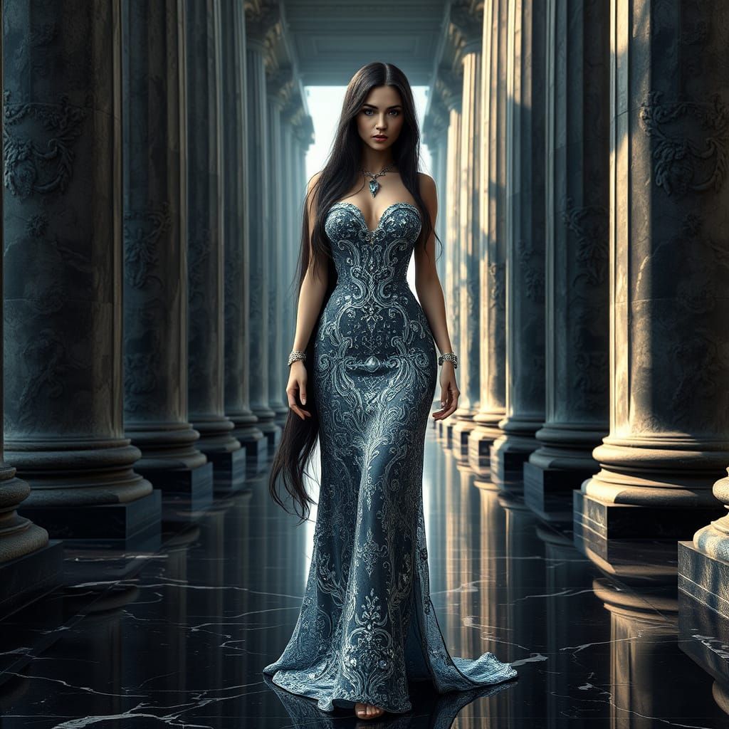 Enchanting Scottish Siren in Gemstone Gown