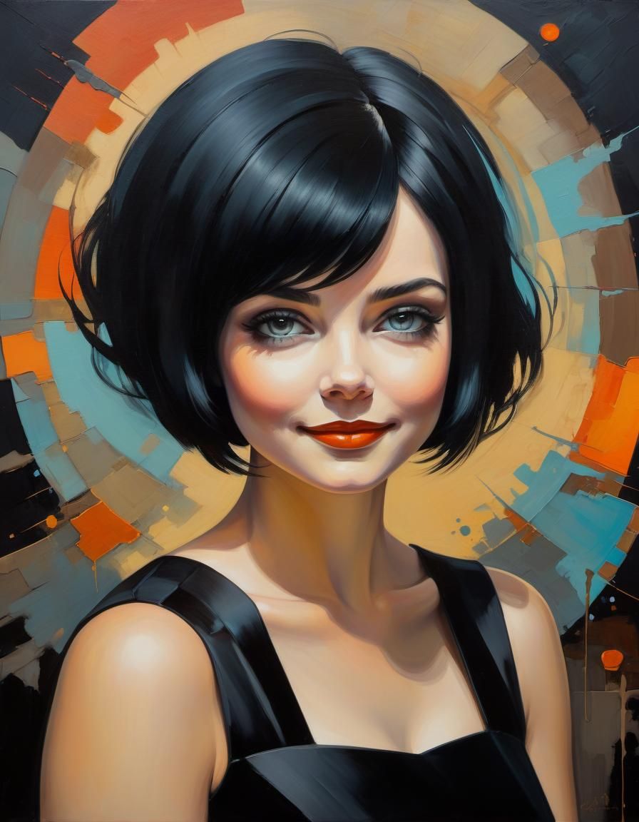 Girl in a black dress