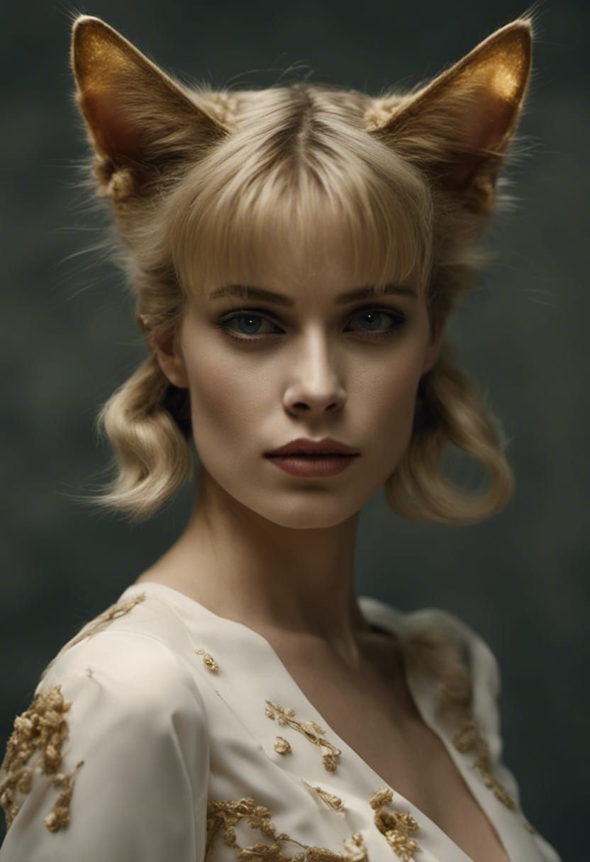 Blonde cat actress