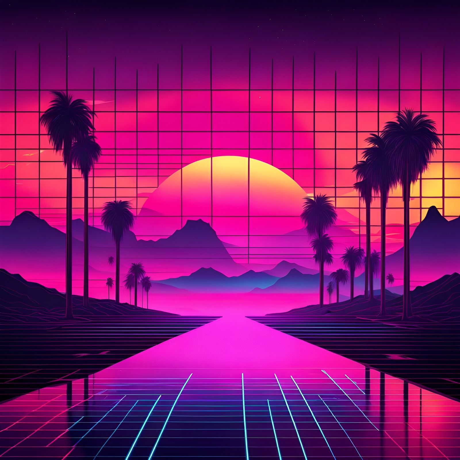 Into the Sunset (synthwave aesthetic)