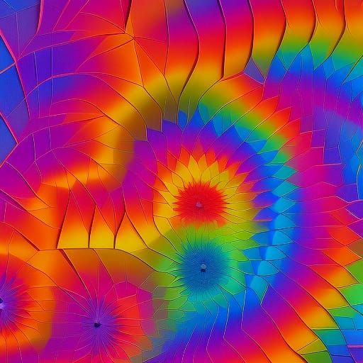 Rainbow Nova Fractal in Origami Papercraft Style