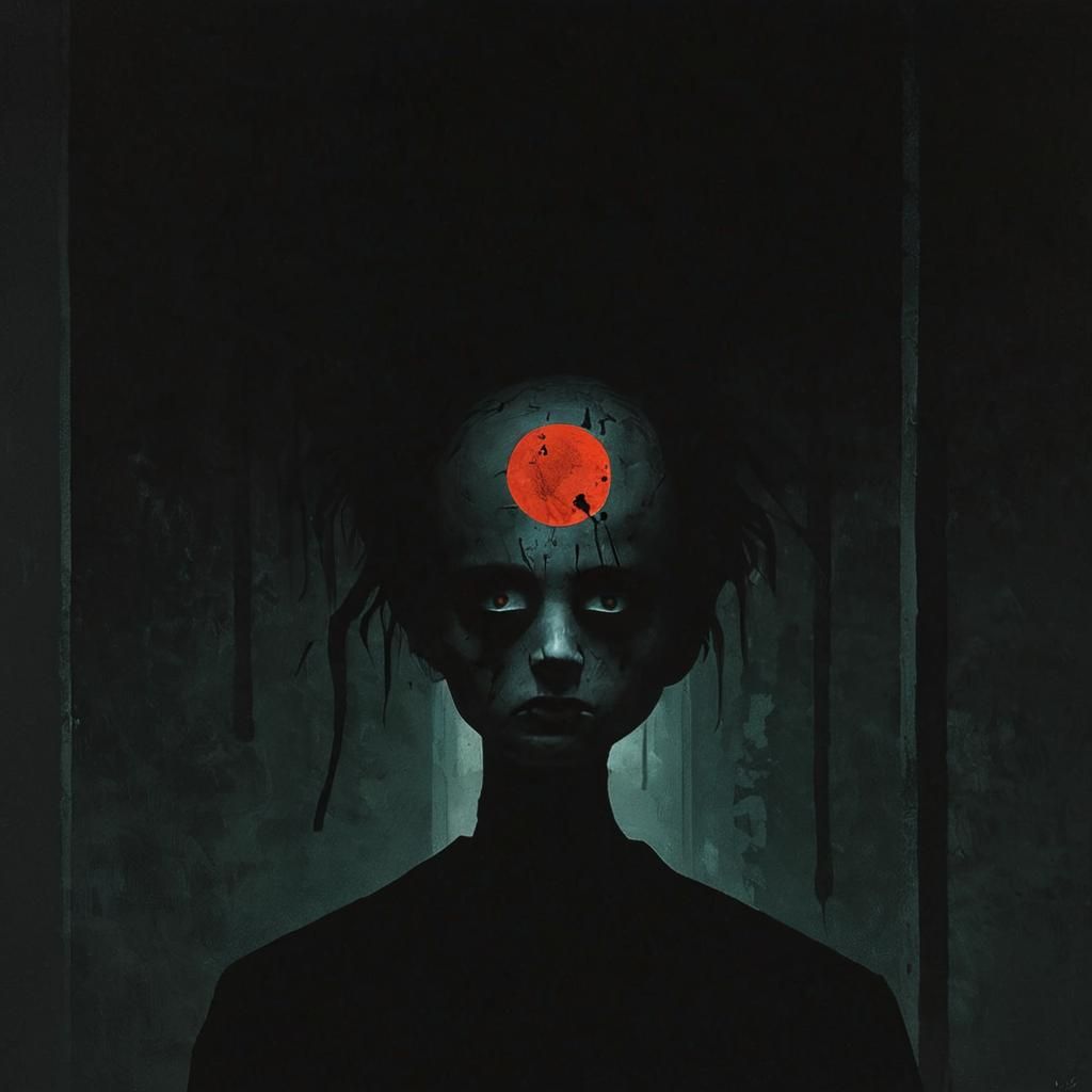 Sinister Mind Trapped in Shadowy Mental Prison