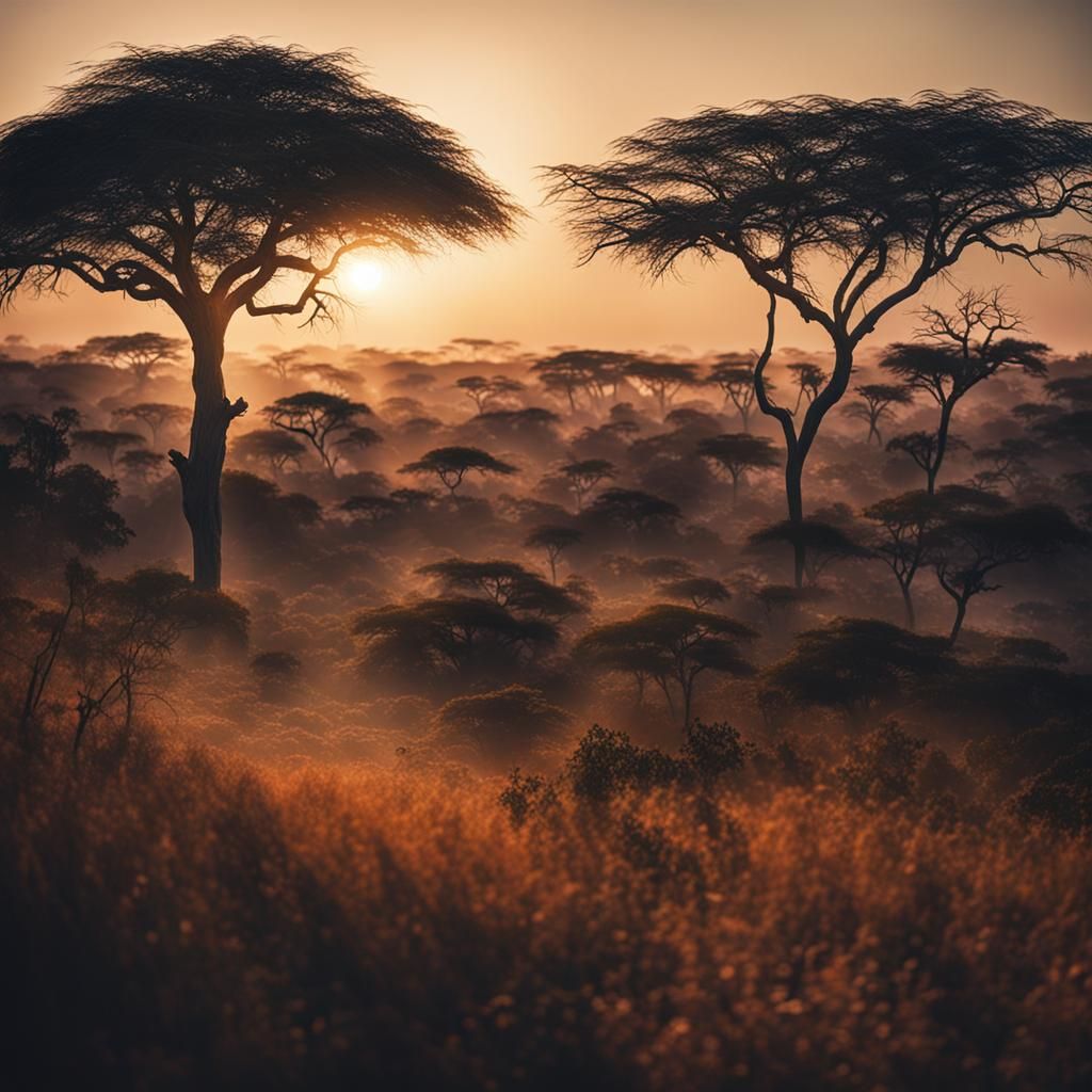 Epic Sunrise Over African Landscape, Cinematic Film