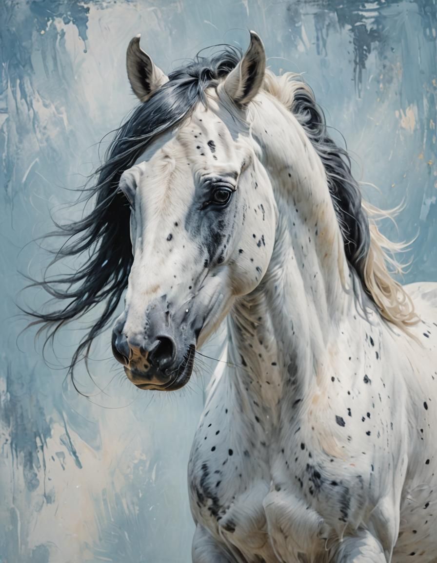 Impressionist Horse Portrait in Claude Monet Style