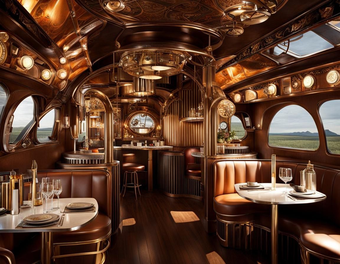 Steampunk Future Food Truck with Art Deco Design