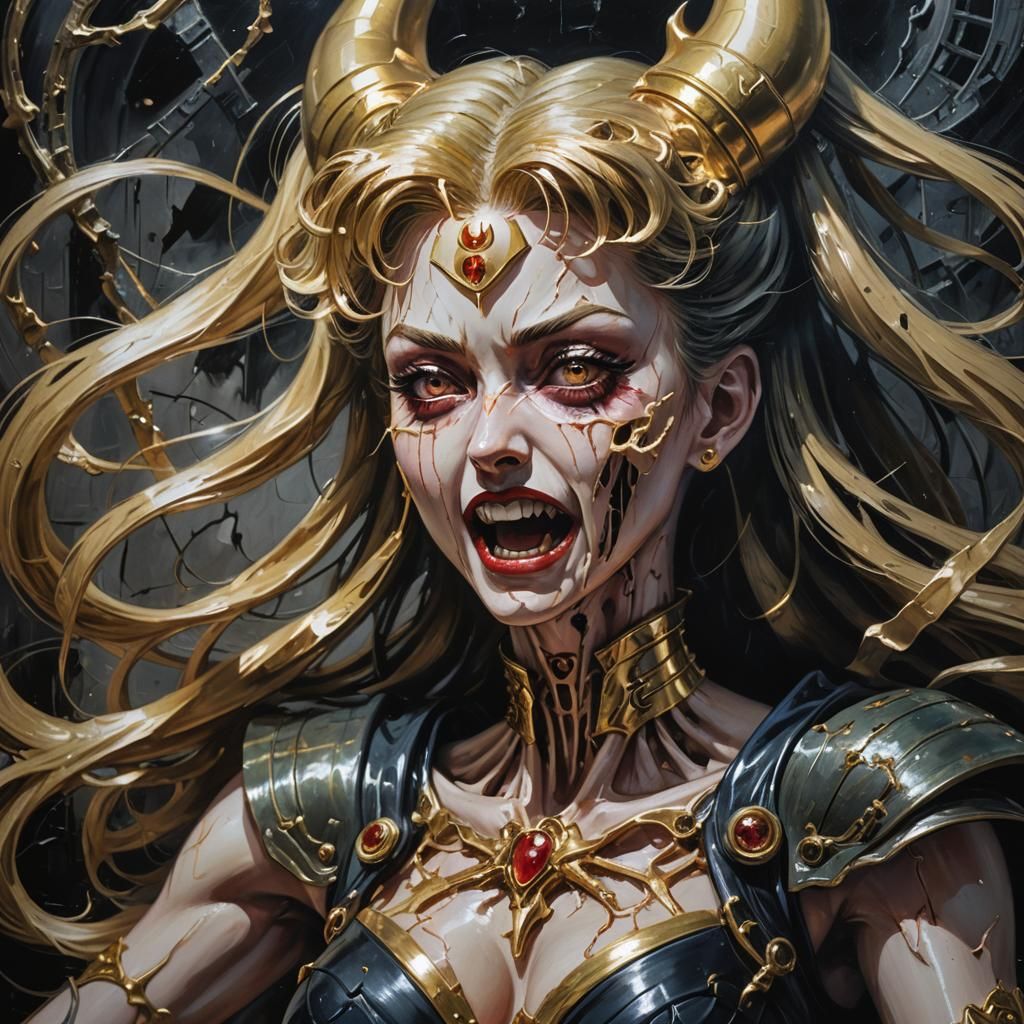 Demonic Sailor Moon in Dark Fantasy Art