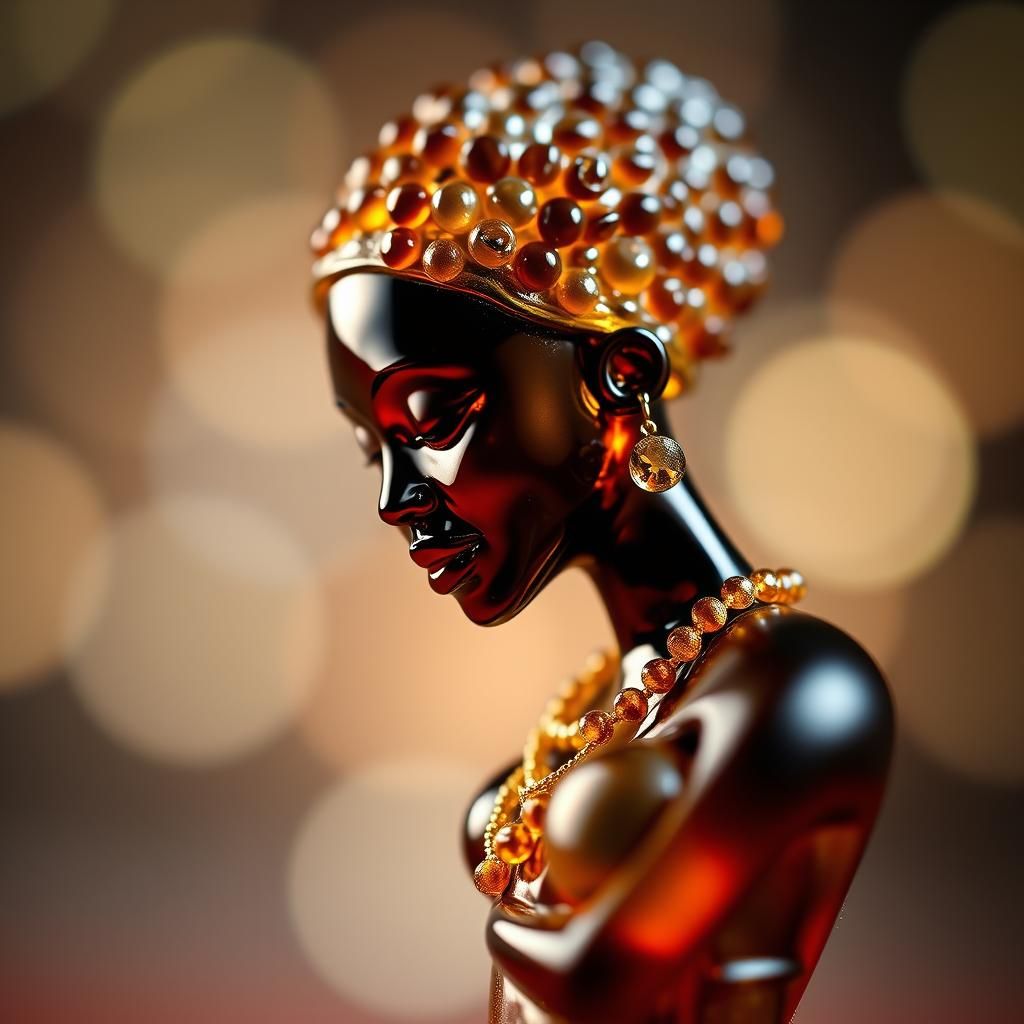 Glass Figurine of a Dancing African Woman