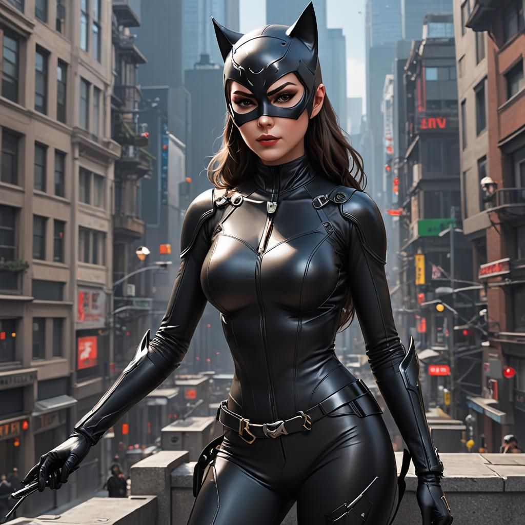Catwoman Anime Cosplay in 3D Art Style