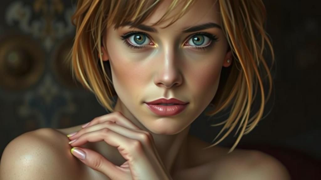 Elegant Woman Portrait in Impressionist Style