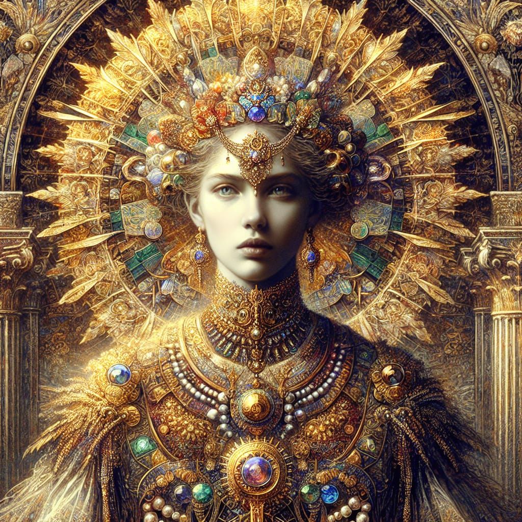 Woman with Tiara in Pre-1912 Painting Style