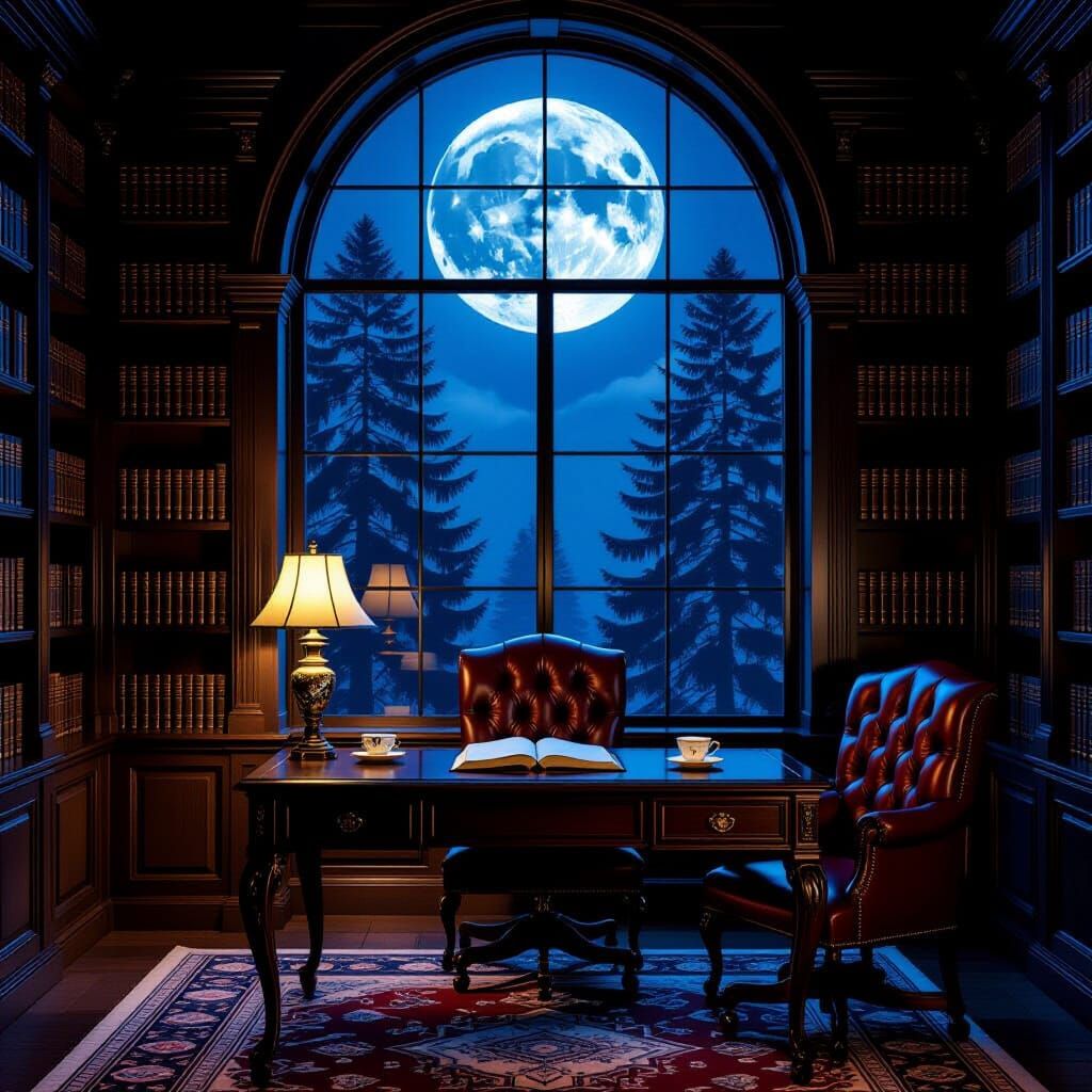 Elegant Study by Moonlight: Cinematic Realism