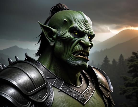 Fearsome Orc Warrior in Dragon Scale Armor