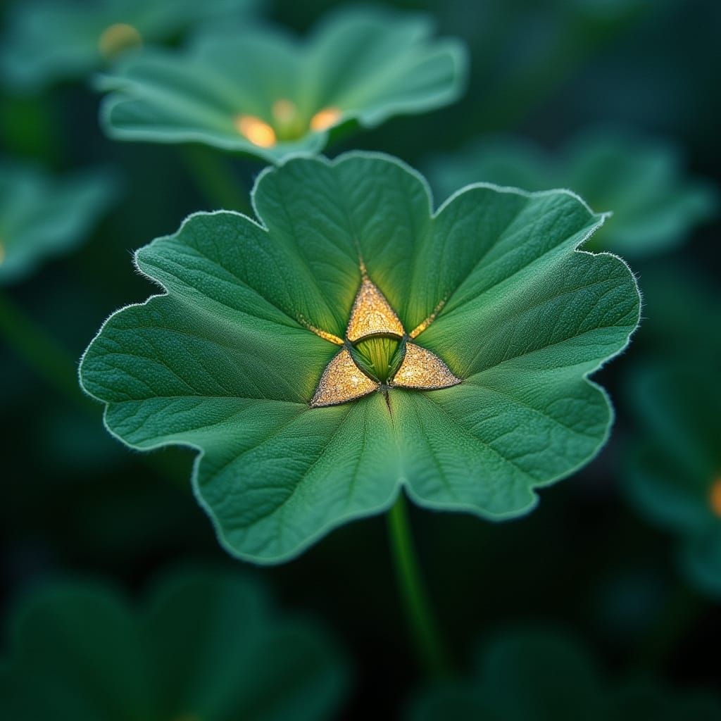 Ethereal Triforce Clover in Dreamlike Ghibli Style