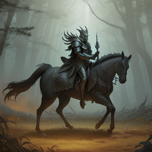Majestic Armored Maiden in Enchanted Forest