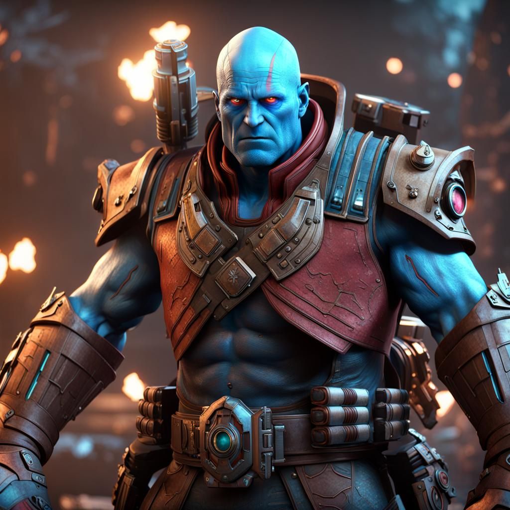 Yondu as Chaos Space Marine in 3D Cinematic Style