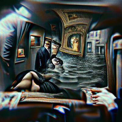 Hyperrealistic Renaissance Painting in Film Noir Style