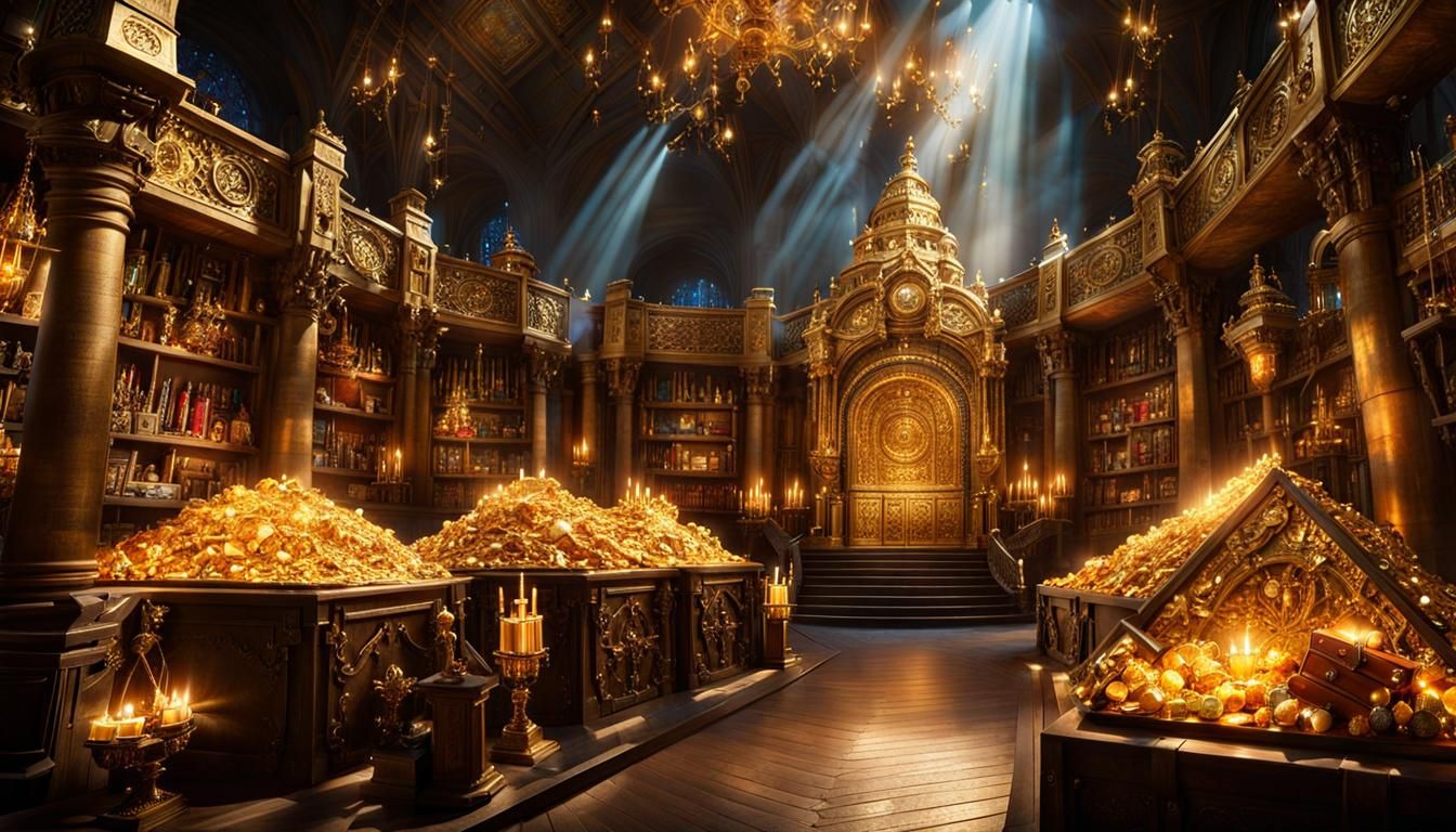 Hyperrealistic Treasure Vault of Dreams: Dragons and Knights