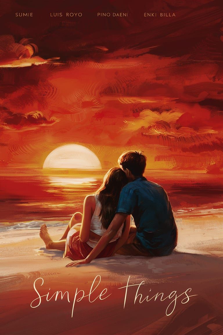 Teenage Romance Movie Poster at Sunset