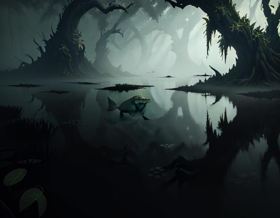 Bullywug Emerges from Swamp: 3D Game Art