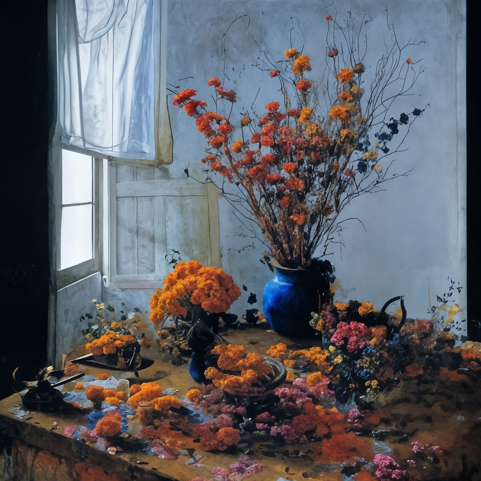 Radiant Flowers in Light: Hyperreal Abstract Painting